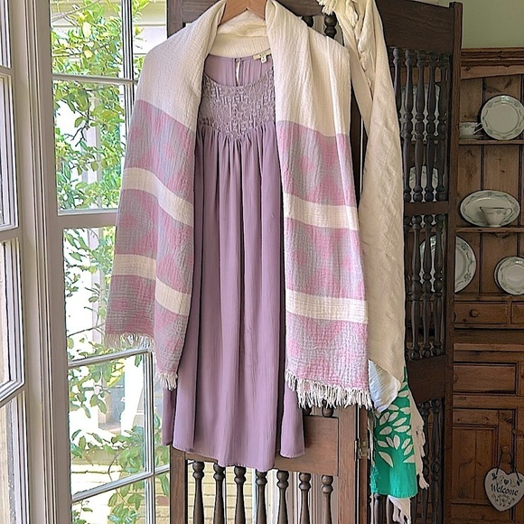 College Dorm Life Twin XL Blanket Wrap Woven Loom Organic Cotton Pink + Gray - Picture 8 of 10